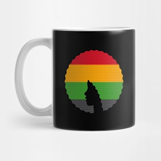 Afro Hair Woman with African Rasta Colors, Black History Mug